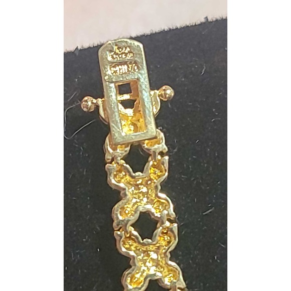 Vtg Joan Rivers Gold Vermeil Crystal Rhinestone XO Tennis Bracelet 7.5" Signed - Picture 5 of 15
